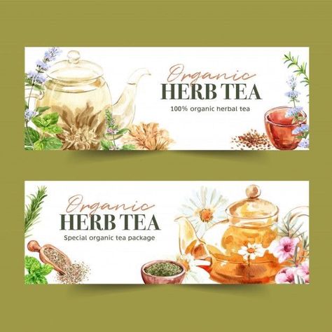 Tea Label Design, Organic Tea Packaging, Tea Wreath, Tea Branding, Herbal Logo, Banner Flower, Images Terrifiantes, Watercolor Branding, Tea Labels