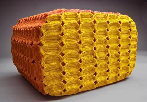 Unique Furniture Design Ideas, Modern Furniture Covers Made of Knitted and Crocheted Shapes Knit Furniture, Sculptural Crochet, Crochet Furniture, Handmade Furniture Design, Furniture Design Ideas, Trendy Interiors, Unique Furniture Design, Knitted Cushions, Modern Interior Decor