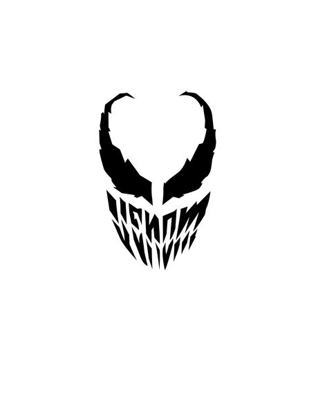 Simple Venom Tattoo, Venom Logo Tattoo, Venom Face Tattoo, Marvel Venom Tattoo, Venom Pumpkin Carving, Venom Tattoo Design, Carnage Tattoo, Venom Tattoo Ideas, Venom Tattoos