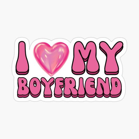 Get my art printed on awesome products. Support me at Redbubble #RBandME: https://www.redbubble.com/i/sticker/I-Love-My-Boyfriend-Valentine-s-Day-by-otyliadesign/157608896.JCQM3?asc=u Love Stickers Couple, I Love My Boyfriend, I Love My Girlfriend, Decorate Notebook, Love My Boyfriend, Love Stickers, Heart Stickers, Coloring Stickers, My Boyfriend