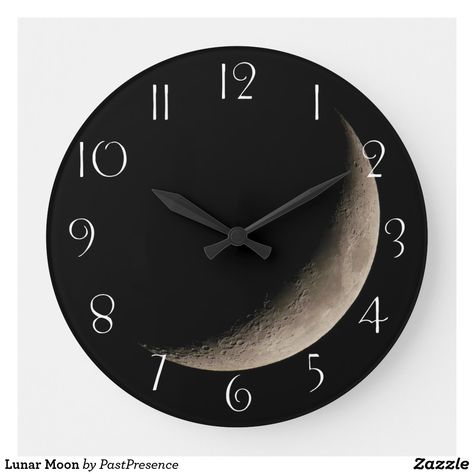 Lunar Moon Large Clock Wooden Clock Ideas, Homemade Clocks, Moon Clock, Clock Ideas, Kitchen Theme, Lunar Moon, Moon Wall, Clock Art, Wooden Clock