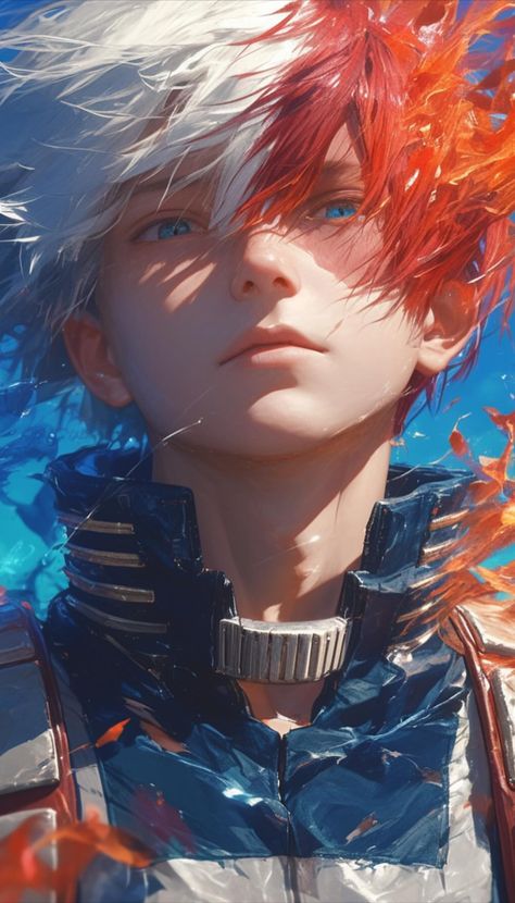 【TODOROKI】 ⁀➷ Wallpaper ✪ My Hero Academia Realistic Art, Todoroki Wallpaper, Todoroki Cosplay, Mha Art, Anime Wallpaper Phone, Old Anime, Horror Characters, Realistic Art, Manga Characters