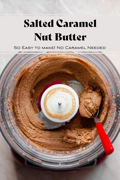 Salted Caramel Nut Butter made with cashews, almonds. This homemade nut butter recipe is vegan, processed sugar-free, and is really easy to make. It's creamy, thick, and deliciously sticky! Perfect spread on toasted bread with homemade chia jam for breakfast. #saltedcaramel #nutbutter #vegancaramel Best Nut Butter Healthy, How To Make Cashew Butter, Alkaline Sweets, Nut Gifts, Healthy Spreads, Aip Paleo Desserts, Live Naturally, Date Nut Bread, Nut Butter Recipes