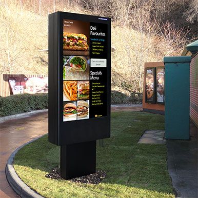 How To Generate A Potential 3-5% Sales Uplift With Drive Thru Digital Menu Boards - 	 goo.gl/gwhcCS #outdoordigitalsignage #restaurants #fastfood #drivethru Outdoor Digital Signage, Menu Board Design, Juicy Hamburgers, Digital Menu Boards, Directional Signage, Fast Food Menu, Digital Menu, Menu Boards, Coffee Menu