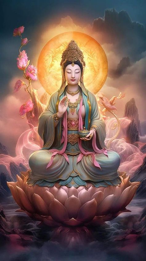 Guanyin Goddesses, Quan Am, Lord Buddha Wallpapers, Buddha Art Drawing, Buddha Artwork, Quan Yin, Kuan Yin, Kwan Yin, Buddha Image