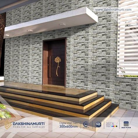 Dakshinamurti Tiles brings to you an innovative range of wall tiles, having exquisite finesse and a contemporary edge that will transform your place completely. #DakshinamurtiTiles Dholpuri Wall Tiles Design, Dholpuri Wall Tiles, Wall Tiles Design, Tiles Design, Digital Wall, Wall Tiles, Stairs, Exterior, Range