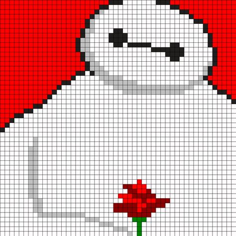 Baymax From Big Hero 6 Square Perler Bead Pattern / Bead Sprite Perler Beads Big, Big Cross Stitch, Pixel Art Templates, Pony Bead Patterns, Rick Y Morty, Perler Bead Templates, Pixel Crochet, Beaded Bookmarks, Graph Paper Art