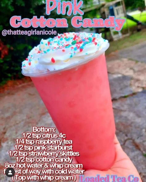 Cotton Candy Loaded Tea, Herbal Life Shakes, Flavored Water Drinks, Herbalife Teas, Tea Blends Recipes, Teas Recipes, Energy Tea Recipes, Tea Recipes Diy, Herbalife Tea