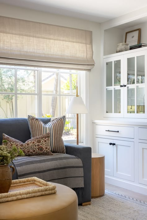 Dining Sunroom, Organic Transitional, California Cottage, Boston House, Hampshire House, Navy Sofa, Living Space Decor, Sunroom Decorating, Pillow Inspiration