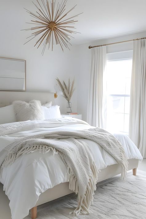 Off White Bedrooms, White Bedrooms, White Bedroom Ideas, All White Bedroom, Bedroom 2024, White Bedroom Design, Beautiful Bedroom Decor, Peaceful Bedroom, Minimal Bedroom