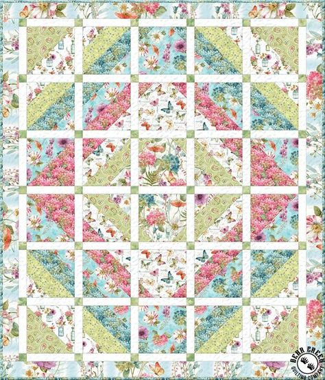 Shabby Chic Quilt Patterns, Floral Quilt Patterns, Girl Quilts Patterns, Shabby Chic Quilts, Wall Quilt Patterns, Beginner Quilt, Chic Quilts, Quilting Designs Patterns, Spring Quilts