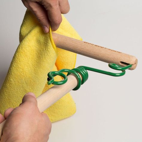 The Quick-Loop Mop turns any rag, towel, or cloth into a reusable mop or duster. Just wrap your cloth around the open loop to hold it into place. It’s a simple and easy alternative to disposable mop heads, and it helps eliminate waste. Made from oak and coiled steel. Mop Hack, Homemade Plant Fertilizer, Outdoor Barbeque, Vintage Hand Tools, Denim Crafts Diy, Popsicle Crafts, Sewing To Sell, Easy Cleaning Hacks, Mop Heads