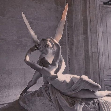 Greek Mythology Statue, Eros And Psyche, Aphrodite Aesthetic, Half Elf, Statue Tattoo, Goddess Aesthetic, Antonio Canova, Greek Statues, Greek Gods And Goddesses