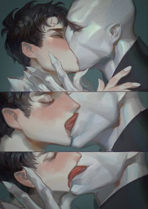 Harry X Voldemort Fanart, Lord Voldemort Fanart, Lord Voldemort Art, Harry Potter Kiss, Harry Potter Toms, Harry Potter Voldemort, Severus Snape Fanart, Gay Harry Potter, Images Harry Potter