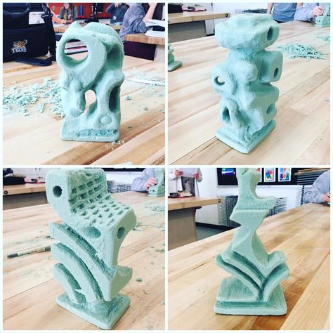 High School Relief Sculpture, 3d Sculpture Ideas High Schools, Sculpture Art High School, High School Art Sculpture Projects, Foam Carving Sculpture, Foam Carving Ideas, Sculpture Projects For Middle School, Foam Clay Sculpture, Sculpture Projects For High School