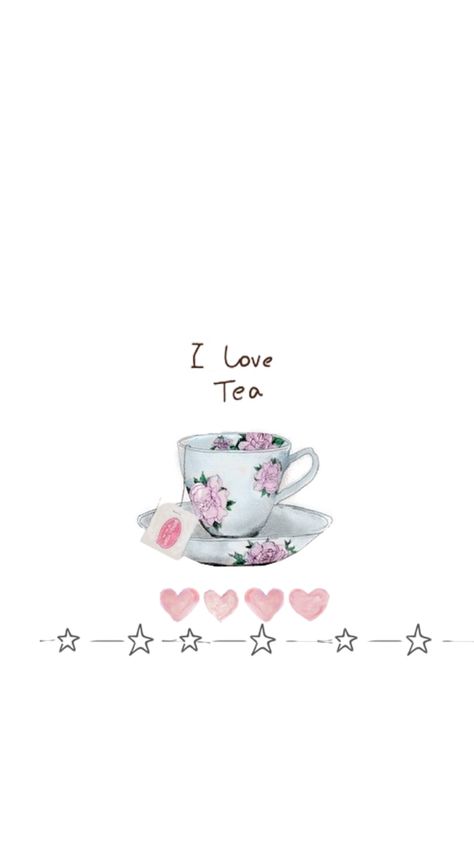 Tea print iPhone wallpaper Tea Wallpaper Iphone, Iphone Wallpaper Illustration, Tea Print, Tea Wallpaper, Ballpoint Pen Drawing, Tea And Books, Wallpaper Green, Pretty Phone Wallpaper, Print Iphone