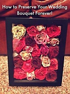 Here is such a smart way to keep your wedding flowers forever. What a cute DIY wedding project! Wedding Bouquet Preservation, Bohol, Deco Floral, Wedding Wishes, Fairytale Wedding, Wedding Planners, Here Comes The Bride, Wedding Bells, Makeup Products