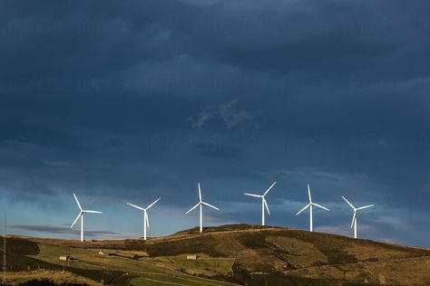 Haldf A Dozen Of Wind Mills On A Ridge by Hakan & Sophie Wind Mills, Wind Turbine, Free Stock Photos, Royalty Free Stock Photos, High Resolution, Stock Photos