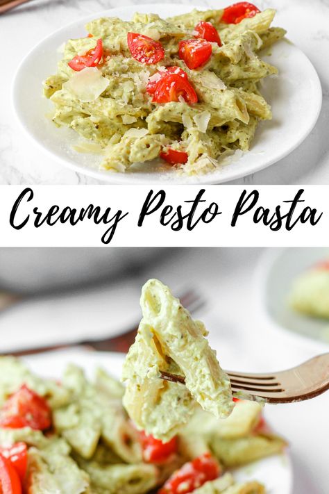 Pasta With Milk, Pesto Recipes Dinner, Creamy Pesto Pasta Recipe, Best Pesto Recipe, Easy Pesto Recipe, Pesto Cream Sauce, Cottage Cheese Pasta, Pesto Sauce Recipe, Pesto Sauce For Pasta