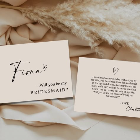 Will you be my bridesmaid?  I'm so excited to share this special moment with you. I would be honored to have you stand by my side as I celebrate my wedding#HeartFonts #LoveLetters #TypographyLove #FontCrushFriday #HeartType Bridesmaid Proposal Card Messages Cousin, Will You Be My Bridesmaid Sign, Bridesmaid Invitation Card Template, Bridesmaid Proposal Question, Bridesmaid Card Message, Bridesmaid Proposal Wording, Will You Be My Bridesmaid Card Messages, Will You Be My Bridesmaid Card Design, Proposal Cards For Bridesmaids