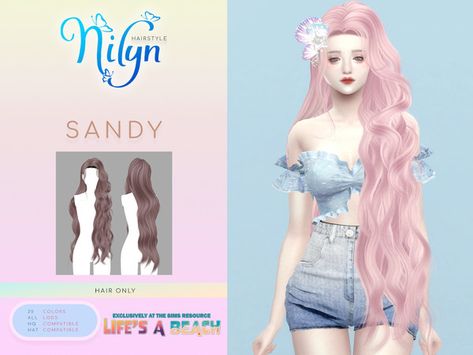 Sims 4 Mermaid Cc, Sims Royal, Hair Ts4, The Sims 4 Female Hair, Characters Hairstyles, Sims 4 Female Hair, Sandy Hair, Feminine Hair, Lemon Hair