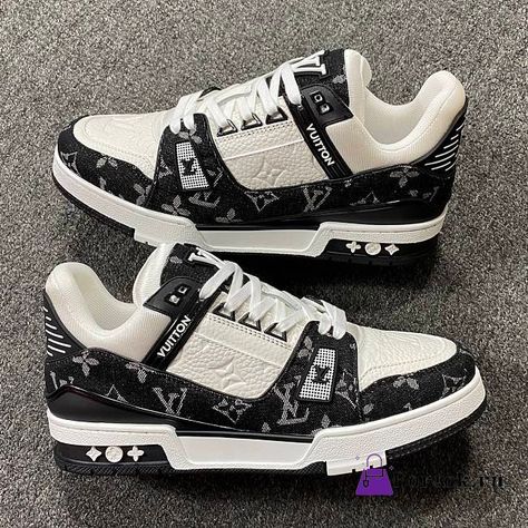 Louis Vuitton Trainer Sneaker White and Black - FORTOK.RU Designer Sneakers Aesthetic, Lv Sneakers Outfit Men, Lv Sneakers For Men, Luis Vuitton Shoe, Ladys Shoes, Louis Shoes, Zapatillas Louis Vuitton, Lv Trainers, Louis Vuitton Trainer