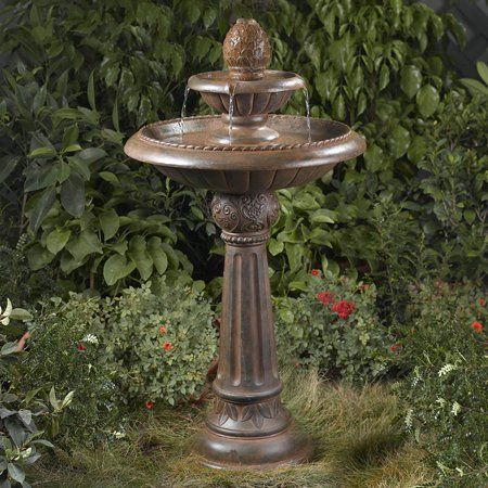 Ananas Pineapple 2-Tier Garden Outdoor Fountain Water Fountain Pumps, Garden Water Fountains, Bird Bath Fountain, Tiered Garden, Tabletop Fountain, Waterfall Fountain, Water Fountains Outdoor, Fountain Pump, Outdoor Fountain