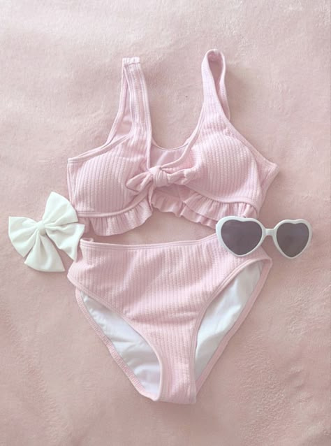 Coquette Swimwear, Swimsuit Aesthetic, Beach Outfit For Women, Pink Bathing Suits, Clothes Wishlist, Pink Swimwear, Summer Closet, Aesthetic Coquette, Cruise Outfits