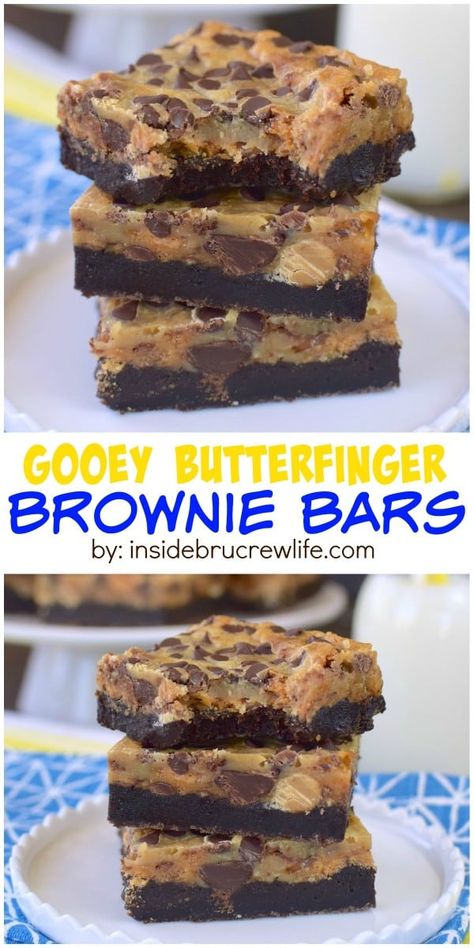 Dessert Crowd, Brownie Deserts, Winter Sweets, Finger Desserts, Brownie Bars, Butterfinger Candy, Dessert Bar Recipe, Cookie Brownie Bars, Bar Recipes