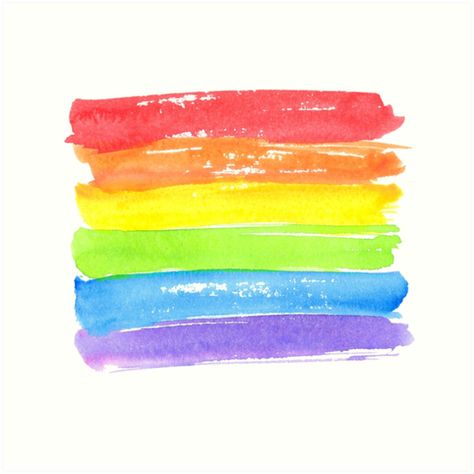 Rainbow flag, symbol of gay pride. Watercolor spectrum. Hand drawn paint strokes. LGBT parade. • Millions of unique designs by independent artists. Find your thing. Lesbian Stickers, Pride Symbol, Gay Sticker, Gay Flag, Lgbt Flag, Pride Stickers, Tumblr Stickers, Lgbt Art, Watercolor Rainbow