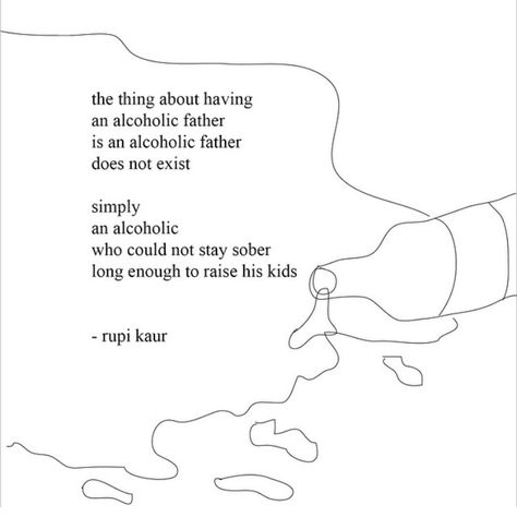 Honey Poetry, Absent Father Quotes, Parents Poem, Rupi Kaur Quotes, Milk And Honey Quotes, Honey Quotes, Alcoholic Parents, Alcohol Quotes, Rupi Kaur