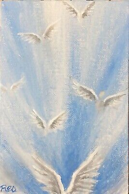 Angel wings,Guardian Angel,original painting,white,blue,wall art,religious art  | eBay Angelic Paintings, Wings Painting, Angels In Love Art, Heaven Watercolor, Guardian Angel Painting, Abstract Angel Painting, Heavenly Angels Art, Angel Wings Canvas Painting, Angel Wings Watercolor Painting