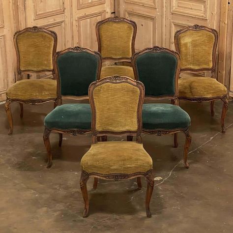 Walnut Dining Chairs, Table Chairs, Rococo Style, Dining Table Chairs, Rococo, Dining Room Chairs, Dining Tables, French Antiques, Kitchen Remodel