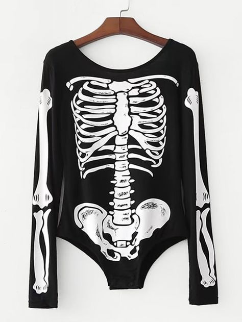 Skeleton Bodysuit, Skeleton Clothes, Women Bodysuit, Fitted Romper, Space Outfit, Black Playsuit, Skeleton Print, Womens Playsuits, Halloween Skeleton