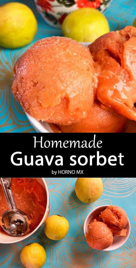 Guava Sorbet Recipe, Canned Guava Recipes, Guava Ice Cream Recipe, Unique Sorbet Flavors, Guava Sherbet, Guava Recipes Healthy, Guava Popsicles, Guava Sorbet, Guava Ice Cream