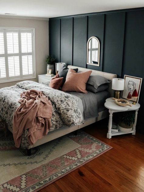 Bedroom Makeover for a Deserving Single Mom - Nesting With Grace Amber Bedroom, Mom Bedroom, Boho Master, Bedroom Color, Modern Bedroom Design, Guest Bed, Master Bedrooms Decor, Bedroom Themes, Single Mom