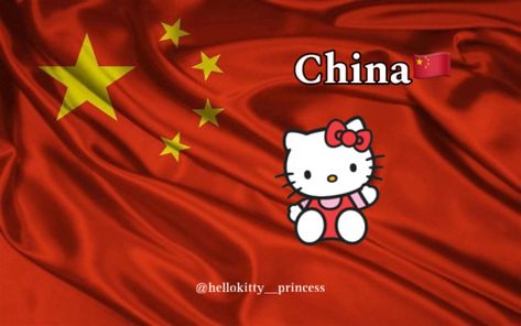 #china #hellokitty #sanrio #edit #cute #kawaii #flag #pinterest #aesthetic China Flag Aesthetic, China Flag, Social Medi, Pinterest Aesthetic, September 23, Hello Kitty Collection, Cute Kawaii, Hello Kitty, Flag