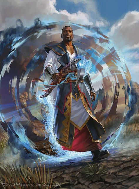 Teferi - MTG Wiki Teferi Mtg, Mtg Art, Heroic Fantasy, Japon Illustration, Dungeons And Dragons Characters, Black Anime Characters, Fantasy Concept Art, Fantasy Warrior, Afro Art