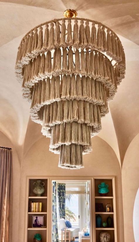 Mexican Handmade 4' x 4' Tassel Chandelier- Kukulkan 100% Handmade cotton statement chandelier with over 200 tassels for indoor, or outdoor use. Using exclusively selected materials for the creation of quality products, adorned with macramé details. ** CONTACT US: APPROX. 2 MONTH CREATION PROCESS ** MEASUREMENTS CIRCUMFERENCE 4 feet LENGHT 4 feet **NO ELECTRICAL/BULB INCLUDED. ONLY ART PIECE** Modern Mexican Home Decor, Modern Mexican Home, Women Cave, Driftwood Chandelier, Special Design Chandelier, Traditional Design Living Room, Macrame Chandelier, Summer Room, Statement Chandelier