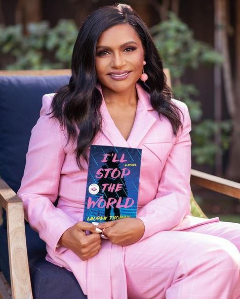 Mindy Kaling on Instagram: "It’s here! I'LL STOP THE WORLD by @laurenthomanwrites is the next release from my book studio. If you know me, you know I love a mystery, it’s kind of my illness. And this one did not disappoint. I’LL STOP THE WORLD is part coming of age story, part time travel odyssey, part emotional tale of second chances. How many parts ARE there even? The perfect amount. And best of all, it’s available now for free with your Prime membership. So easy." Author Poses With Books, Book Launch Outfit Ideas, Author Photoshoot Ideas Women, Journaling Photoshoot, Book Author Photoshoot Ideas, Author Branding Photoshoot, Author Photoshoot Ideas, Author Photoshoot, Mindy Kaling Style