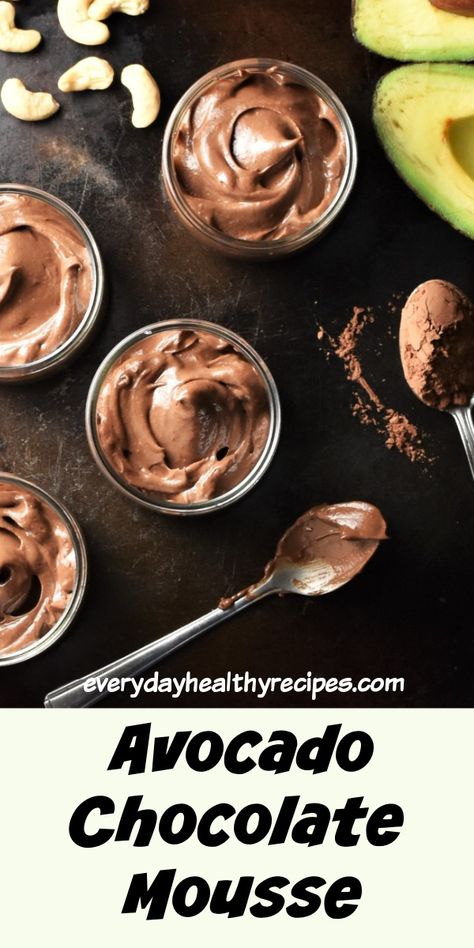 Chocolate Avocado Mousse, Avocado Dessert, Avocado Mousse, Avocado Chocolate Mousse, Chocolate Avocado, Avocado Chocolate, Chocolate Mousse Recipe, Healthy Treat, Stuffed Avocado Healthy