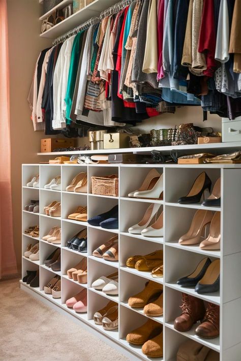 Shoe storage in closet