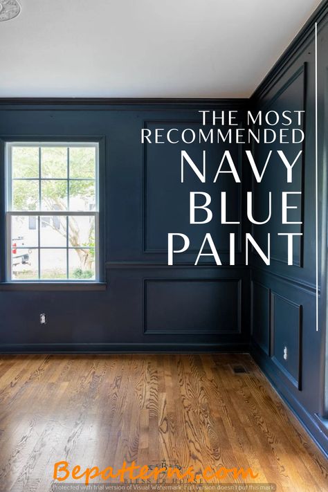 How To Pair Navy Blue, Relaxed Navy Valspar, Valspar Relaxed Navy, Navy Behr Paint Colors, Navy Blue Walls Kitchen, Very Navy Behr Paint Bedroom, Navy Bedroom Paint Colors, Dark Blue Study Room, Best Navy Blue Paint Colors Behr