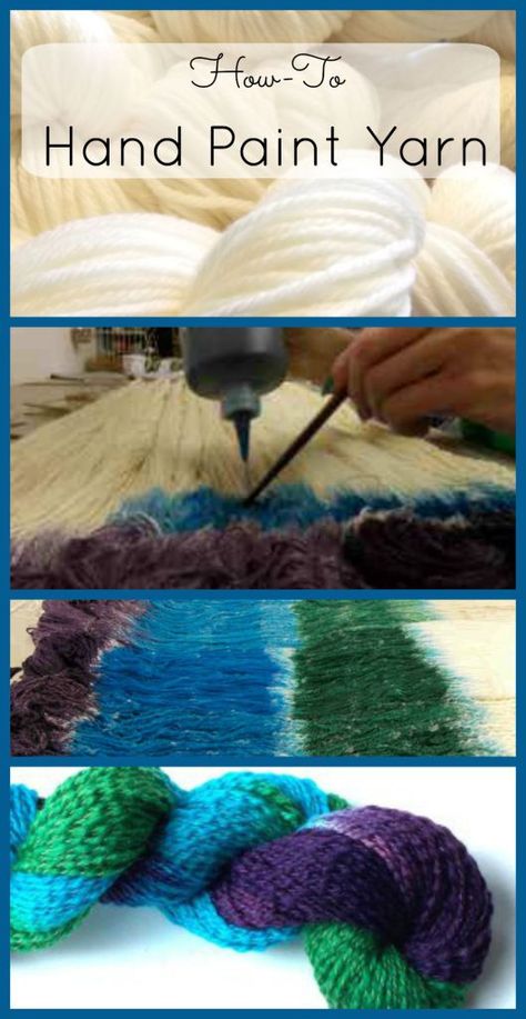 Dyeing Yarn  ~ Don't you just love unique, hand dyed yarn? Learn how to dye yarn with this easy hand painting technique. #dyeing #yarnlove Dyed Yarn Diy, Tie Dye Tutorial, Yarn Tutorials, Dye Yarn, Dyeing Tutorials, Diy Dye, Updo Tutorial, Diy Ombre, Spinning Wool