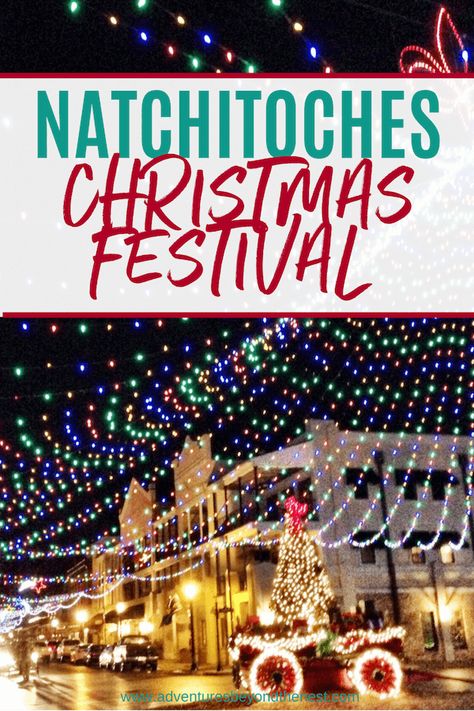 The Natchitoches Christmas Festival in Louisiana has been ranked as one of the best Christmas festivals in the South. It has over 300,000 lights, outdoor food booths, live music, gorgeous decorations, and activities for children and adults.  #bestchristmasfestivals, #christmasfestivalsinthesouth, #outdoorchristmasfestivals, #christmasfestivalfood, #bestchristmasfestivalsintheus, #bestchristmaslightsinthesouth Louisiana Vacation, Natchitoches Louisiana, Louisiana Festivals, Louisiana Christmas, Louisiana Travel, Hope Christmas, 5k Run, Best Christmas Lights, Christmas Destinations