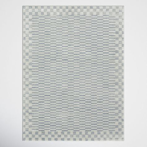 Yuri Performance Rug Blue And White Area Rug, Place Rug, Checker Rug, Living With Landyn, Checkered Area Rug, Blue And White Rug, Charcoal Rug, Checkered Rug, Cream Area Rug