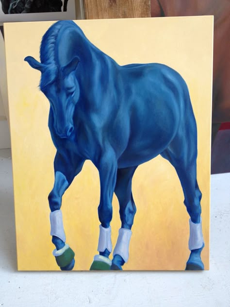 Blue Horse Painting, Abstract Horse Art, Equine Artwork, Bleach Drawing, Bull Art, Oil Painting Inspiration, Equestrian Art, Beautiful Art Paintings, Blue Horse