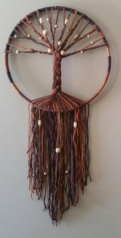 Interior Design Candles, Wood Embroidery, Pola Macrame, Dream Catcher Decor, Dream Catcher Art, Dream Catcher Craft, Handmade Tree, Macrame Wall Hanging Diy, Candle Wall Decor