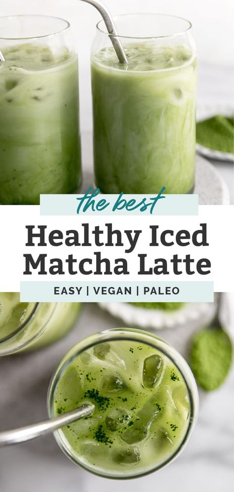 Cold Matcha Recipe, Drinks To Make With Almond Milk, Matcha Morning Drink, Homemade Matcha Green Tea Latte, Healthy Matcha Recipe Drinks, How To Make Matcha Taste Good, Matcha Drink Recipes Healthy, Matcha Tea Recipes Healthy, Protein Matcha Latte