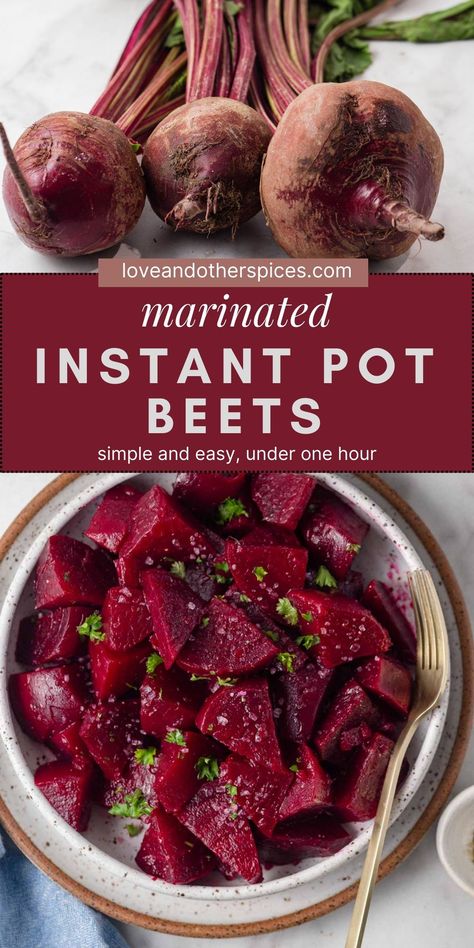 Instant Pot Beets are so simple and easy to make. The beets come out tender and delicious every time. Learn how to cook beets in the Instant pot pressure cooker and make delicious marinated beets that your whole family will love! Instant Pot Beets, Marinated Beets, Instant Pot Steam, Cooking Beets, Fresh Beets, Beet Recipes, Best Instant Pot Recipe, Side Dishes Recipes, Roasted Beets